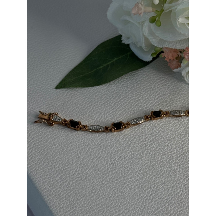 925 Sterling Silver Gold Plated Sapphire Bracelet Length 7.5 Inch