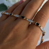 925 Sterling Silver Gold Plated Sapphire Bracelet Length 7.5 Inch