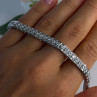 Elegant 925 Sterling Silver CZ Bracelet Length 7.5 Inch