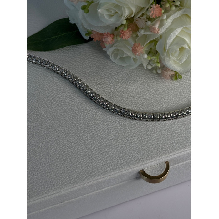 Elegant 925 Sterling Silver CZ Bracelet Length 7.5 Inch