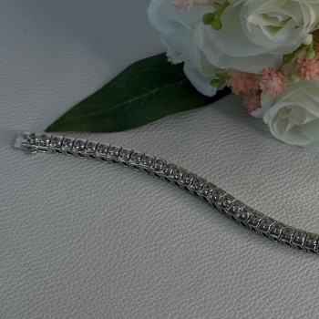 Elegant 925 Sterling Silver CZ Bracelet Length 7.5 Inch
