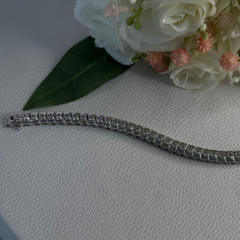Elegant 925 Sterling Silver CZ Bracelet Length 7.5 Inch