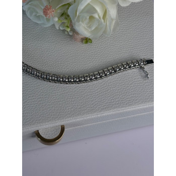 Elegant 925 Sterling Silver CZ Bracelet Length 7.5 Inch