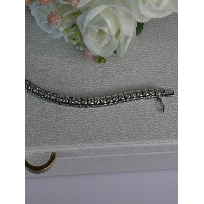 Elegant 925 Sterling Silver CZ Bracelet Length 7.5 Inch