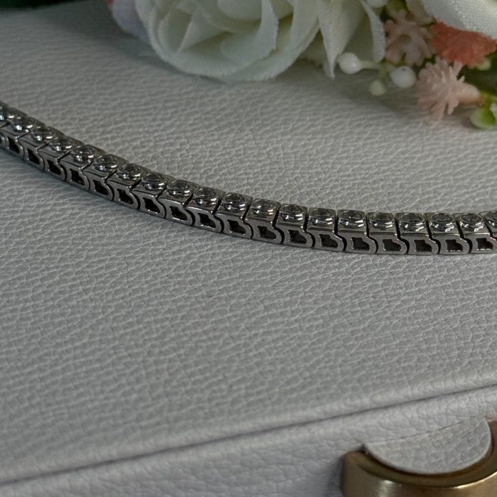 Elegant 925 Sterling Silver CZ Bracelet Length 7.5 Inch