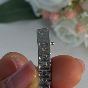 Elegant 925 Sterling Silver CZ Bracelet Length 7.5 Inch