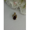 10K YELLOW GOLD GARNET & DIAMOND PENDANT LENGTH 0.65 INCH