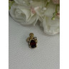 10K YELLOW GOLD GARNET & DIAMOND PENDANT LENGTH 0.65 INCH