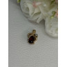 10K YELLOW GOLD GARNET & DIAMOND PENDANT LENGTH 0.65 INCH