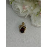 10K YELLOW GOLD GARNET & DIAMOND PENDANT LENGTH 0.65 INCH