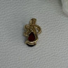 10K Yellow Gold Garnet & Diamond Pendant Length 0.65 Inch