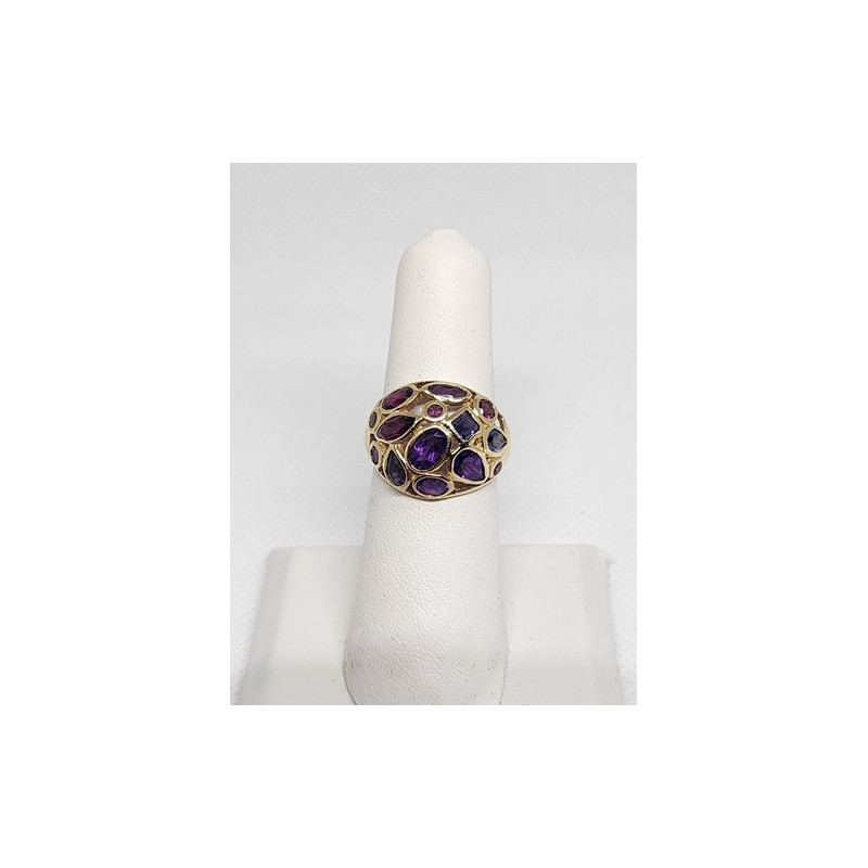 10K YELLOW GOLD & TOURMALINE RING  SIZE 5.5