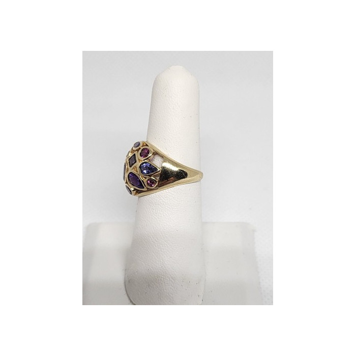 10K YELLOW GOLD & TOURMALINE RING  SIZE 5.5