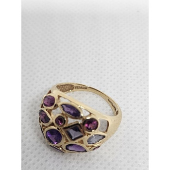 10K YELLOW GOLD & TOURMALINE RING  SIZE 5.5