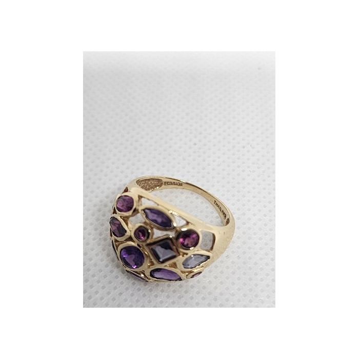 10K YELLOW GOLD & TOURMALINE RING  SIZE 5.5
