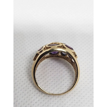 10K YELLOW GOLD & TOURMALINE RING  SIZE 5.5