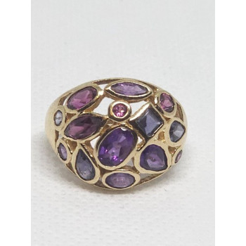 10K YELLOW GOLD & TOURMALINE RING  SIZE 5.5