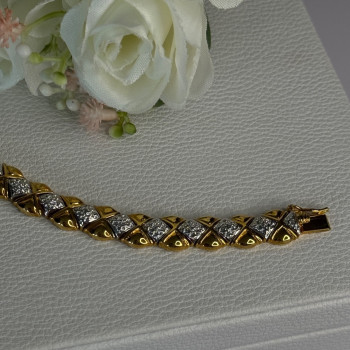Charming 925 Sterling Silver Gold Plated Bracelet Length 7.5 Inch