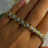 Charming 925 Sterling Silver Gold Plated Bracelet Length 7.5 Inch