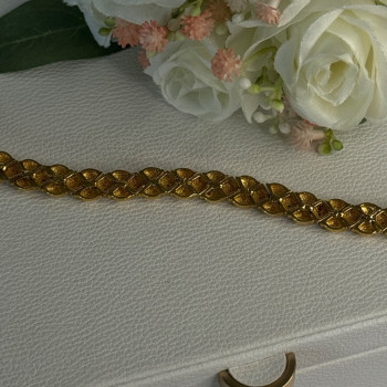 Charming 925 Sterling Silver Gold Plated Bracelet Length 7.5 Inch