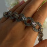 925 Sterling Silver Amethyst Citrine Topaz Marcasite Bracelet Length 7.5 Inch