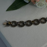925 Sterling Silver Amethyst Citrine Topaz Marcasite Bracelet Length 7.5 Inch