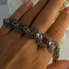 925 Sterling Silver Amethyst Citrine Topaz Marcasite Bracelet Length 7.5 Inch