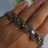 925 Sterling Silver Amethyst Citrine Topaz Marcasite Bracelet Length 7.5 Inch