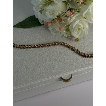 Fas 925 Sterling Silver Gold Plated CZ Bracelet Length 8.5 Inch