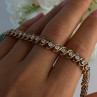 Fas 925 Sterling Silver Gold Plated CZ Bracelet Length 8.5 Inch