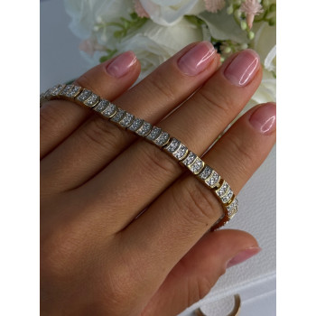 Charming 925 Sterling Silver Gold Plated Bracelet Length 8 Inch