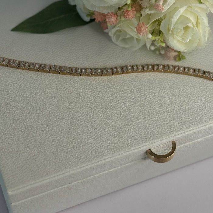 Charming 925 Sterling Silver Gold Plated Bracelet Length 8 Inch