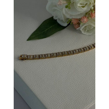 Charming 925 Sterling Silver Gold Plated Bracelet Length 8 Inch