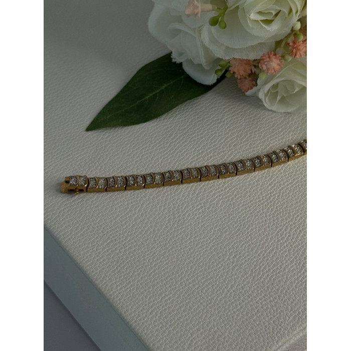 Charming 925 Sterling Silver Gold Plated Bracelet Length 8 Inch