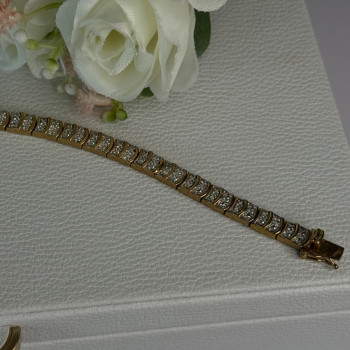 Charming 925 Sterling Silver Gold Plated Bracelet Length 8 Inch