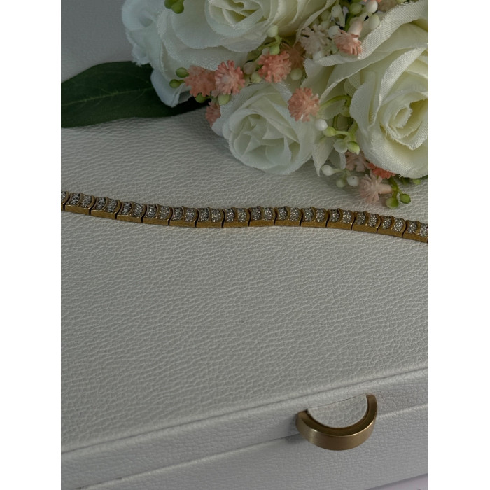 Charming 925 Sterling Silver Gold Plated Bracelet Length 8 Inch