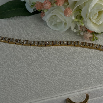Charming 925 Sterling Silver Gold Plated Bracelet Length 8 Inch