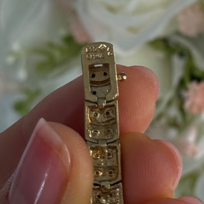 Charming 925 Sterling Silver Gold Plated Bracelet Length 8 Inch