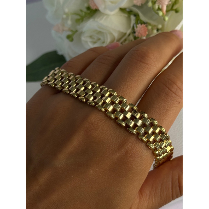 925 Sterling Silver Gold Plated Italy Milor Bracelet Length 7 Inch