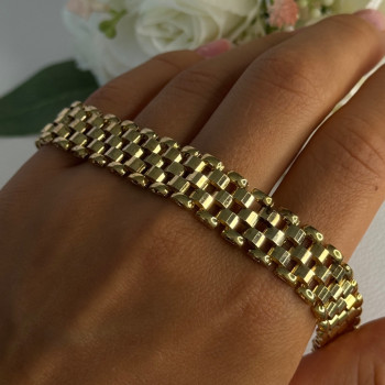 925 Sterling Silver Gold Plated Italy Milor Bracelet Length 7 Inch