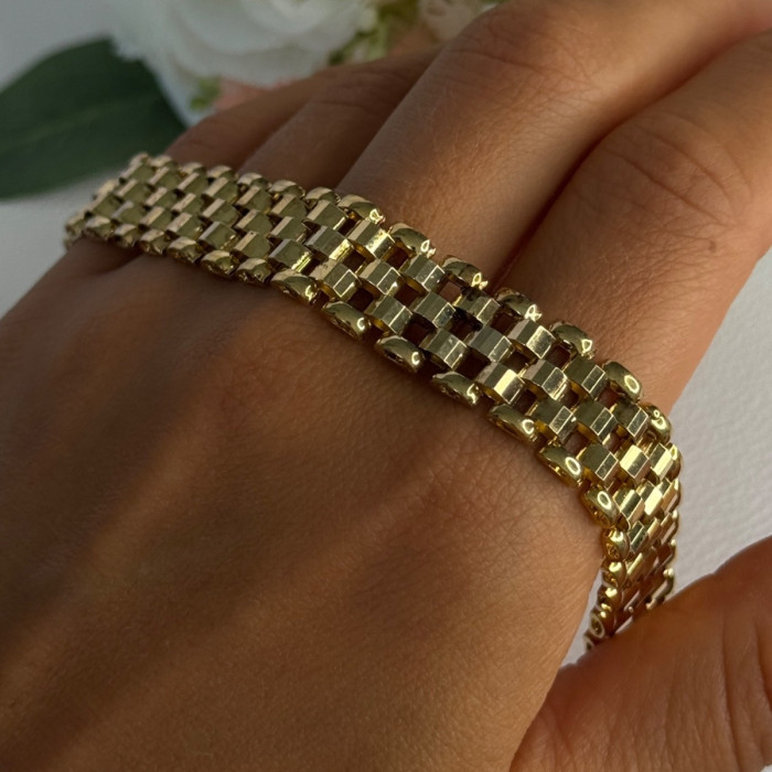 925 Sterling Silver Gold Plated Italy Milor Bracelet Length 7 Inch