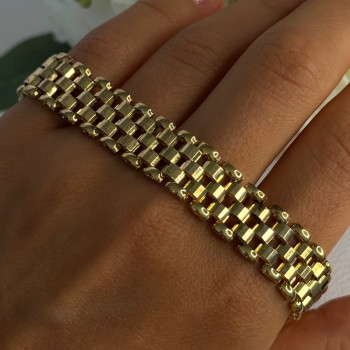 925 Sterling Silver Gold Plated Italy Milor Bracelet Length 7 Inch