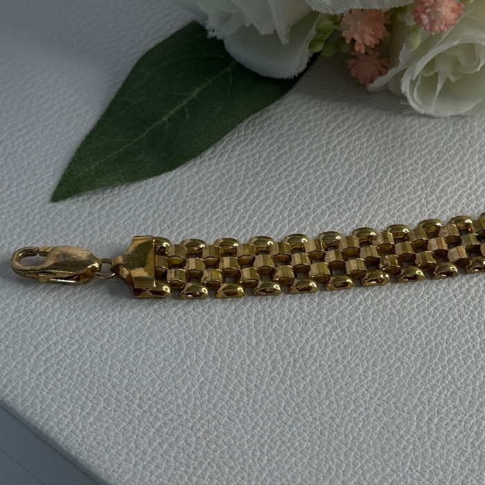 925 Sterling Silver Gold Plated Italy Milor Bracelet Length 7 Inch