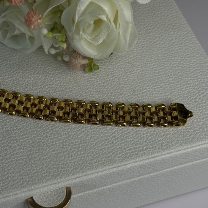 925 Sterling Silver Gold Plated Italy Milor Bracelet Length 7 Inch
