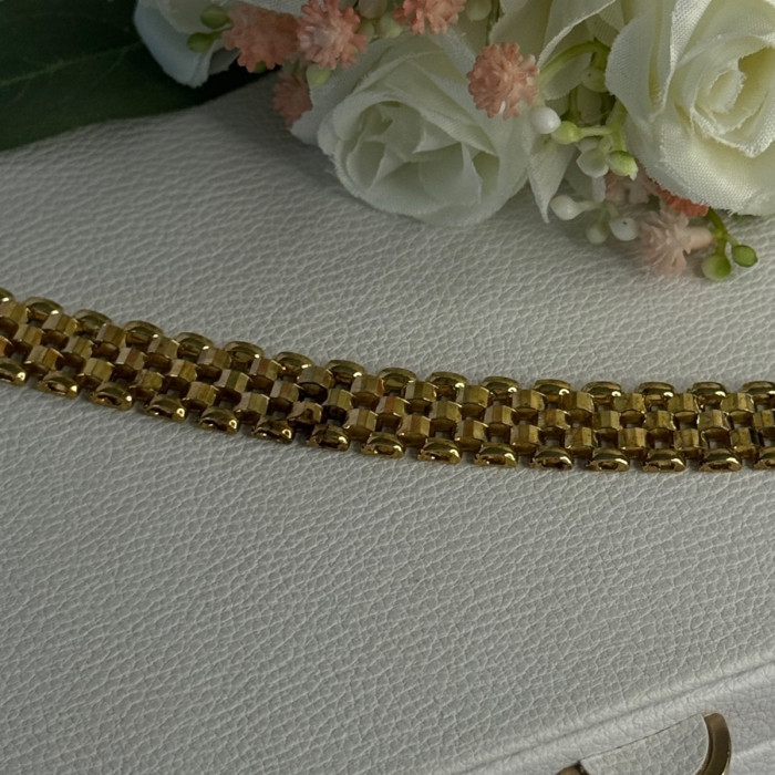 925 Sterling Silver Gold Plated Italy Milor Bracelet Length 7 Inch