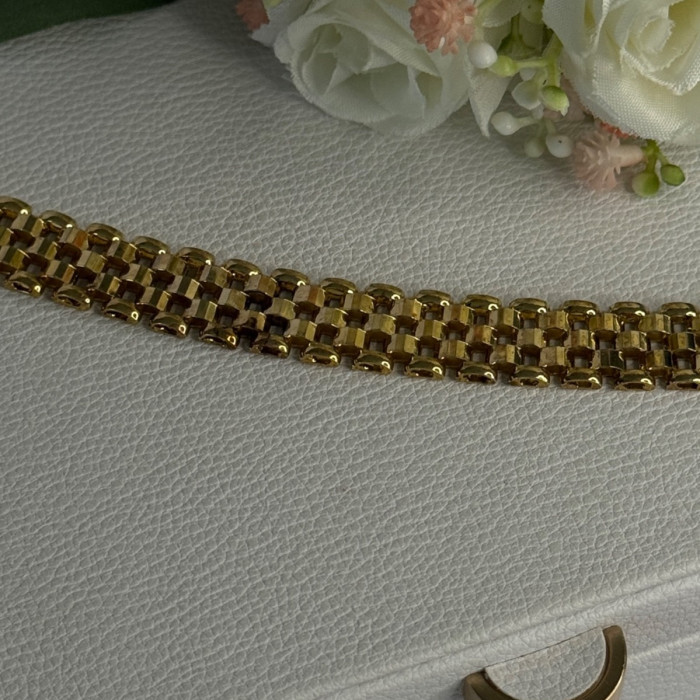 925 Sterling Silver Gold Plated Italy Milor Bracelet Length 7 Inch