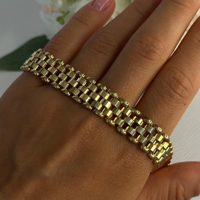 925 Sterling Silver Gold Plated Italy Milor Bracelet Length 7 Inch