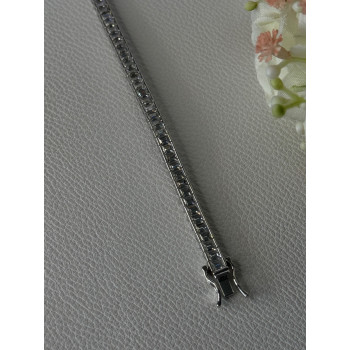 Elegant 925 Sterling Silver CZ Bracelet Length 8 Inch