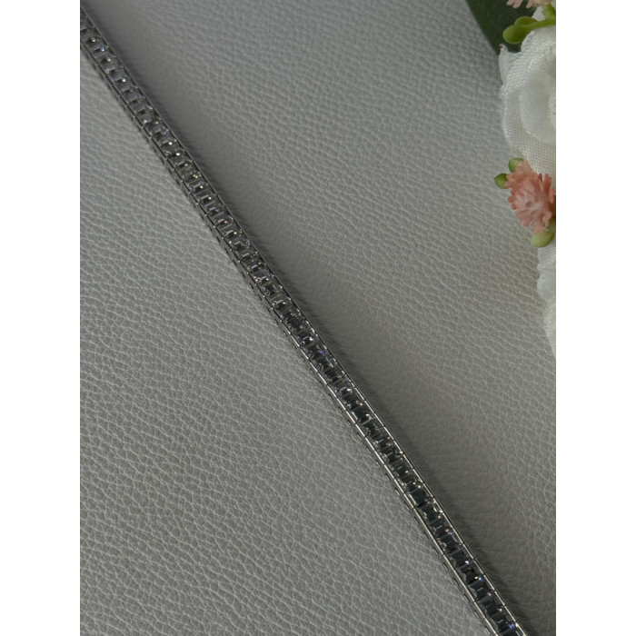 Elegant 925 Sterling Silver CZ Bracelet Length 8 Inch