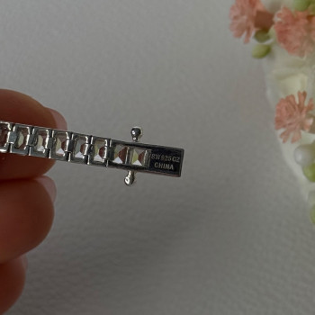 Elegant 925 Sterling Silver CZ Bracelet Length 8 Inch